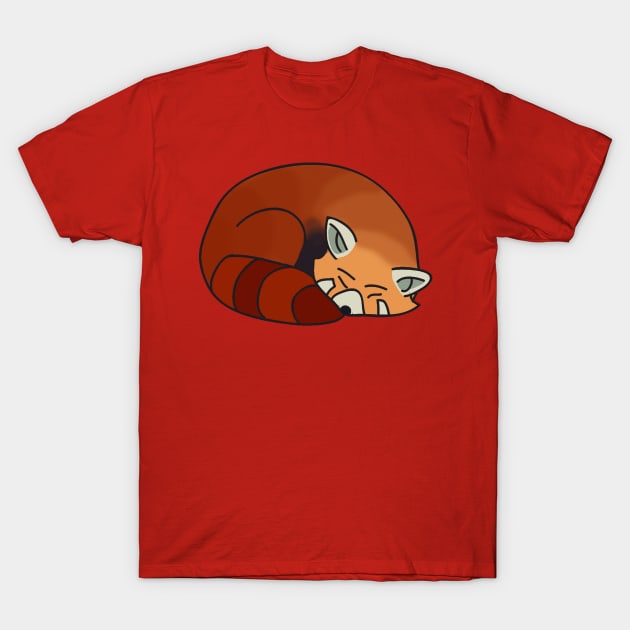 Sleepy Red Panda T-Shirt by saradaboru